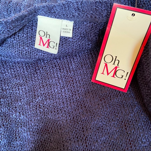 NWT Oh! MG OMG knit crew neck blue sweater - Picture 7 of 8